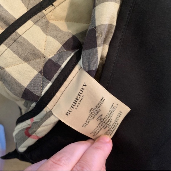 Burberry Navy Quilted Trench Coat Knee Length - Picture 4 of 5